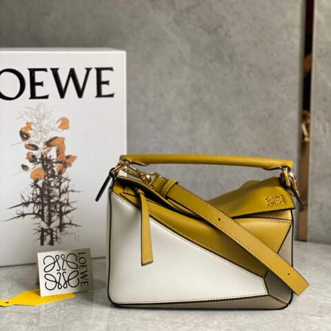 LOEWE罗意威 Puzzle bag 小号几何包 0189姜黄拼色24CM