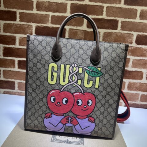GUCCI古驰樱桃印花中号托特包703264