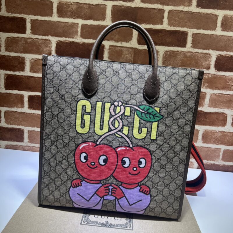 GUCCI古驰樱桃印花中号托特包703264