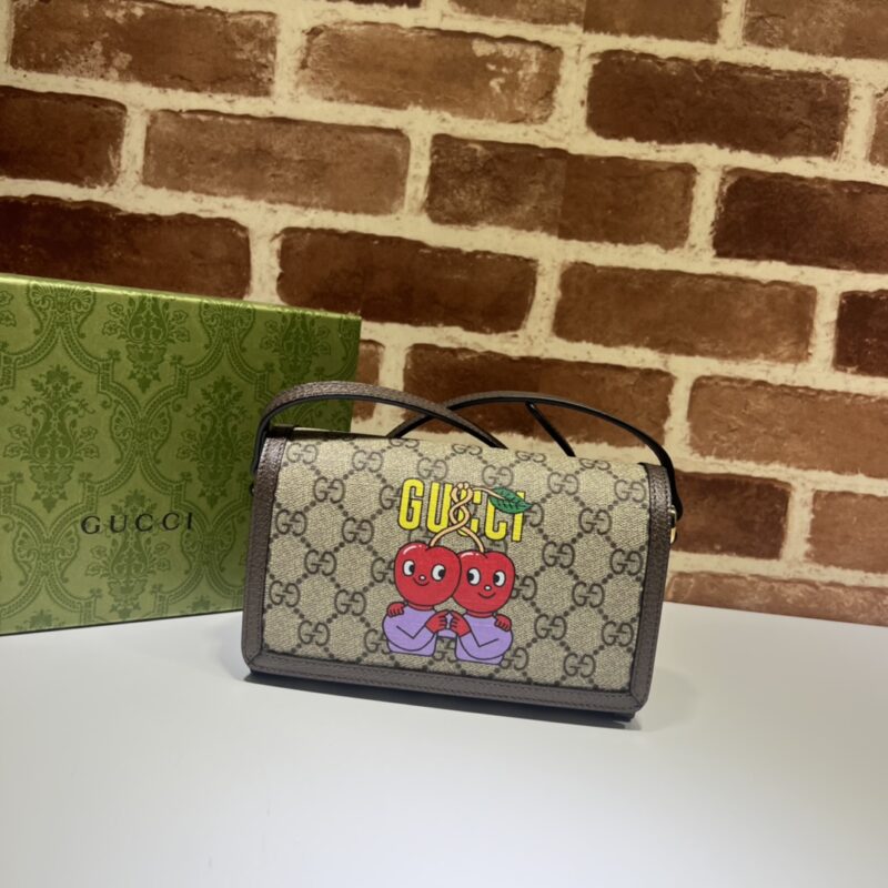 GUCCI古驰樱桃印花迷你手袋700733