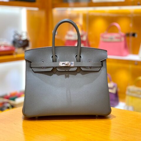 Hermès爱马仕 Birkin 25CM 𝐓𝐨𝐠𝐨牛皮铂金包 锡器灰/银扣