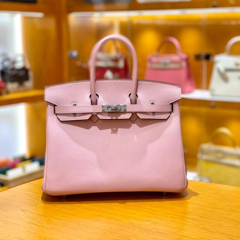 Hermès爱马仕 Birkin 25CM 𝐒𝐰𝐢𝐟𝐭牛皮铂金包 樱花粉/银扣