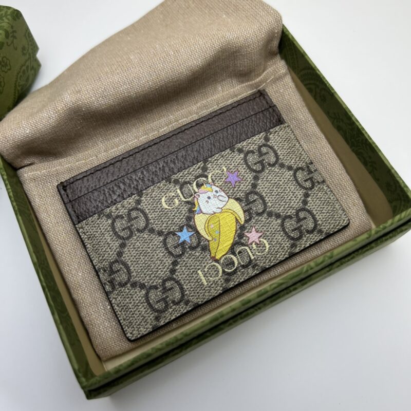 GUCCI古驰彩虹和星星Bananya印花卡片夹701064