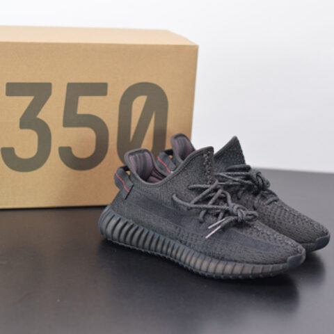 Yeezy Boost 350V2黑满天星椰子运动跑鞋 官方货号：FU9007