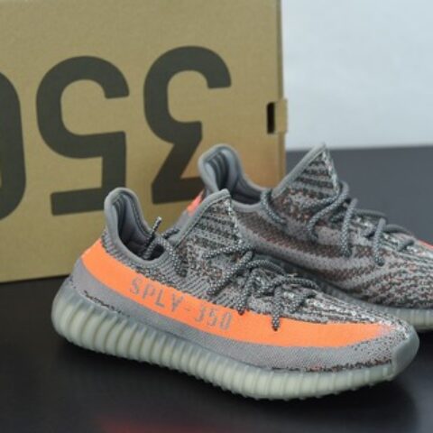 Yeezy Boost 350V2 椰子350系列 灰橘/礁石灰 满天星 椰子运动跑鞋 货号：GW1229