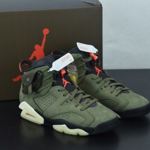 Travis Scott x Air Jordan 6 AJ6 TS联名 口袋军绿 夜光底 篮球鞋  货号：CN1084-200