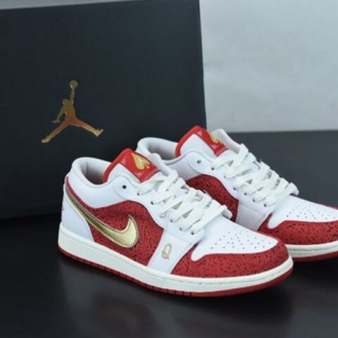 Air Jordan 1 Low AJ1白红金扑克 低帮篮球鞋 货号：DJ5185-100