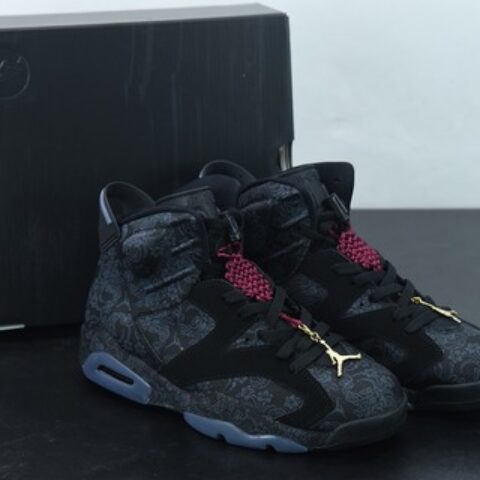 Air Jordan 6 SD WMNS “Singles Day” AJ6 黑丝绸 中国结 花卉纹理高帮篮球鞋 货号：DB9818-001