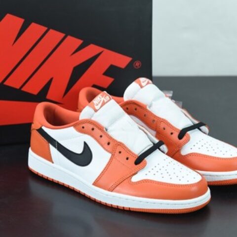 L00H5 纯原版本 Air Jordan 1 Low  AJ1 乔丹1代低帮篮球鞋 白 橙扣碎 货号：CZ0790 801