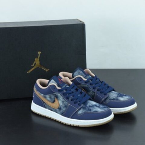 Air Jordan 1 Low AJ1 乔1深蓝牛仔 低帮文化休闲运动板鞋 货号：DH1259-400