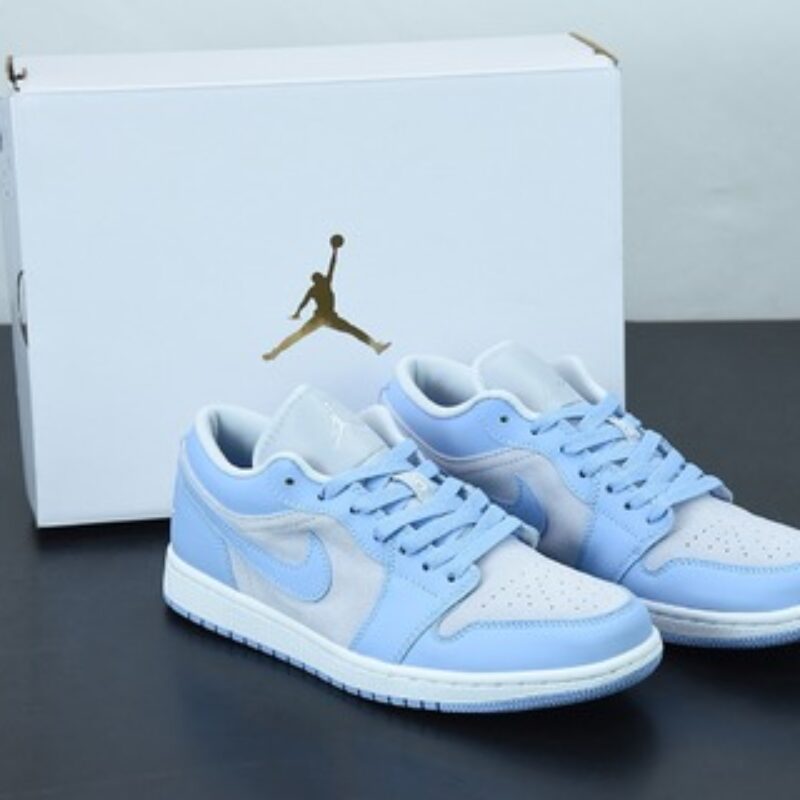 Air Jordan 1 Low AJ1乔1大学蓝 冰蓝灰 低帮休闲板鞋 货号：DC0774-050