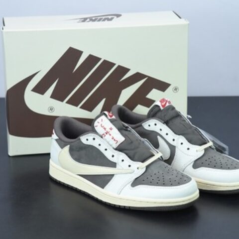 0H2K6 纯原 Travis Scott x AJ1 Low OG SP TS联名白棕倒勾低帮 DM7866-162
