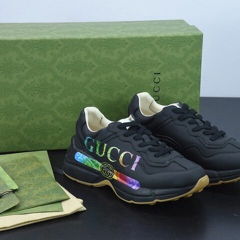 Gucci Rhyton Vintage Trainer Sneaker 古驰老爹5D皮革角状复古慢跑鞋