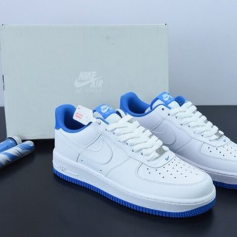 Nike Air Force 1’07 LV8" White/UNC"空军一号经典白北卡蓝”低帮运动跑鞋 货号：DR9867-101