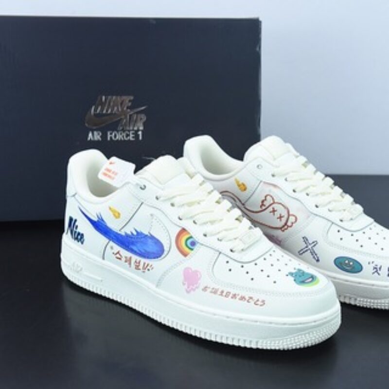 Nike Air Force 1 Low’07 彩虹涂鸦 空军一号低帮休闲板鞋货号：CW2288-333