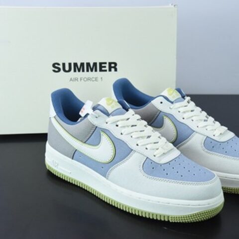 NK Air Force 1 '07 蓝绿布面空军一号低帮休闲板鞋 Size：DG2296-025