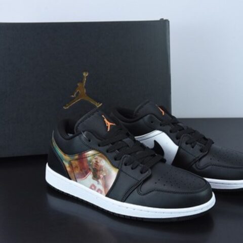 Air Jordan aj1 AJ1 乔丹1代 乔1低帮系列Air Jordan 1 Low 全息投影 黑白炫彩 货号：DR9497-001