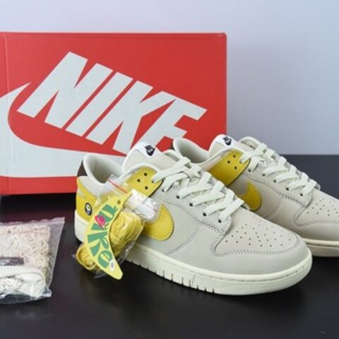 W05S4纯原NK Wmns SB Dunk Low LX"Banana"扣篮系列低帮休闲运动滑板板鞋“米白黄香蕉”货号：DR5487-100