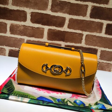 GUCCI古驰马衔扣1955系列荔枝纹单肩斜挎包572375