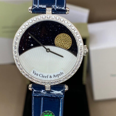 定制版 Van Cleef & 梵克雅宝“TF出品” 正品字面蓝沙宝石代替宇宙星空腕表