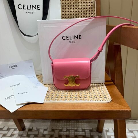 CELINE MINI TRIOMPHE 11CM BAG 10I513艳粉色