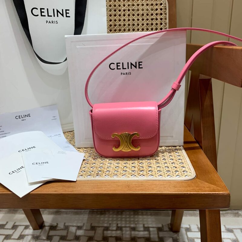 CELINE MINI TRIOMPHE 11CM BAG 10I513艳粉色