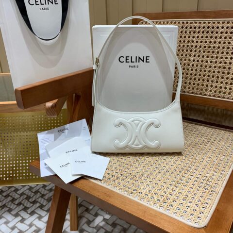 CELINE CUIR TRIOMPHE 24CM BAG 腋下包 198153白色