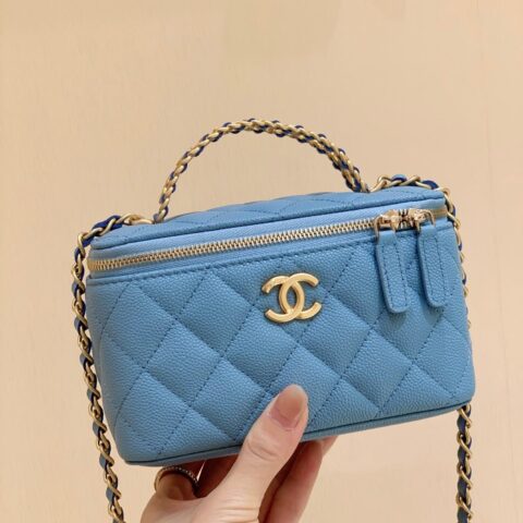 CHANEL 2022cc 春夏系列手柄长盒子 AP2805兰色