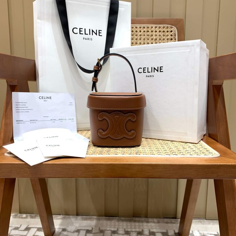 CELINE SMALL BOX CUIR TRIOMPHE 11CM BAG 199263焦糖色