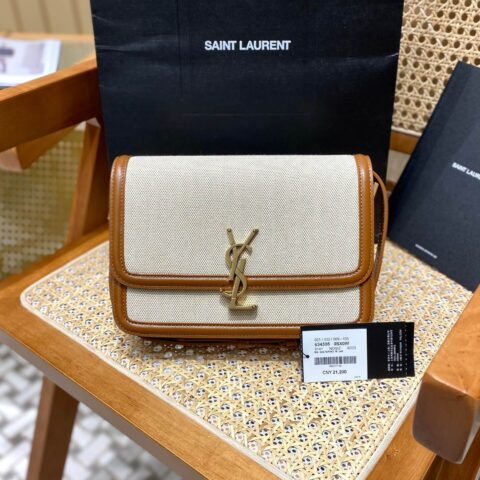 YSL Solferino BOX 23CM BAG 634305帆布/金扣