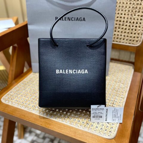 Balenciaga Shopping 20CM Bag 十字纹购物纸袋包 572411黑色