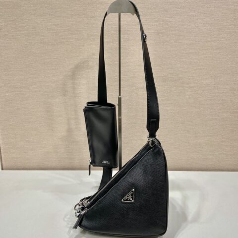 PRADA普拉达进口小牛皮和十字纹牛皮新款双子包2VE157