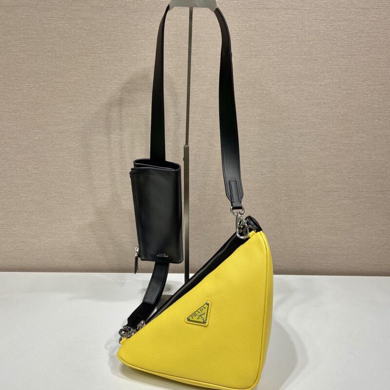 PRADA普拉达进口小牛皮和十字纹牛皮新款双子包2VE157