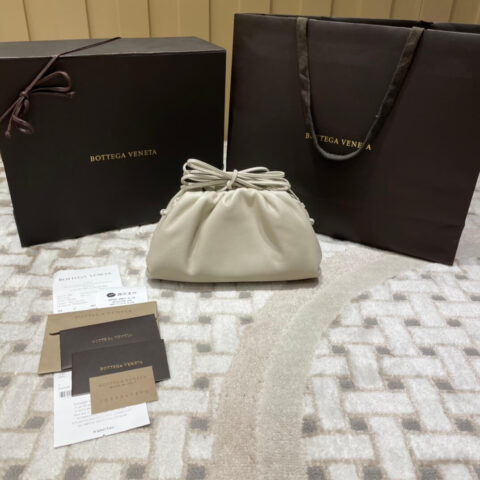 Bottega Veneta 𝙏𝙃𝙀 𝙈𝙄𝙉𝙄 𝙋𝙊𝙐𝘾𝙃 22CM 云朵包 585852白色