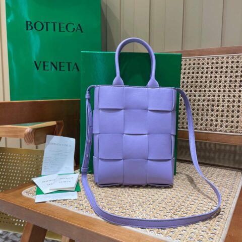 Bottega Veneta MINI CASSETTE TOTE 22CM BAG 709341紫藤色