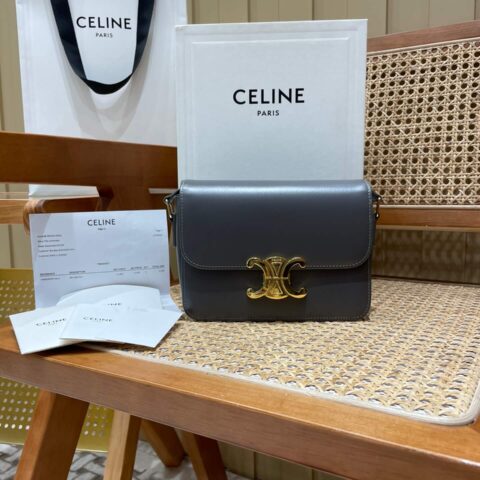 CELINE TEEN TRIOMPHE 18.5CM BAG 188423卵石灰色