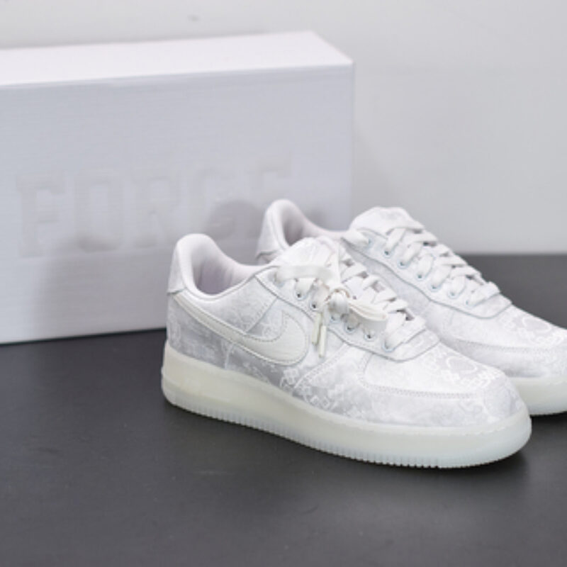 Clot x Nike Air Force 1 Premium AF1 纯白丝绸 联名男女同款运动鞋AO9286-100