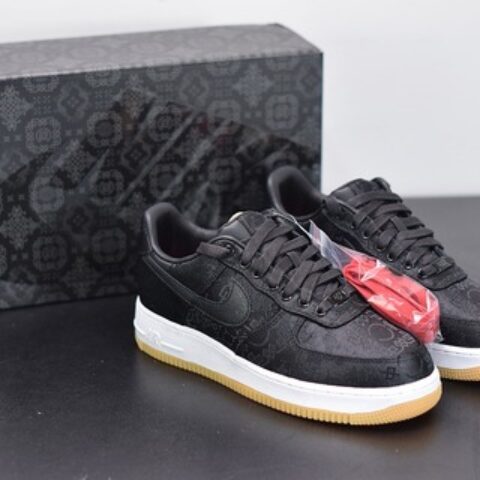 Clot x Nike Air Force 1 Premium AF1 黑色丝绸 联名男女同款运动鞋CZ3986-001