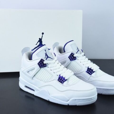 Air Jordan 4 " Purple Metallic "  AJ4 白紫男士运动篮球鞋 货号：CT8527-115