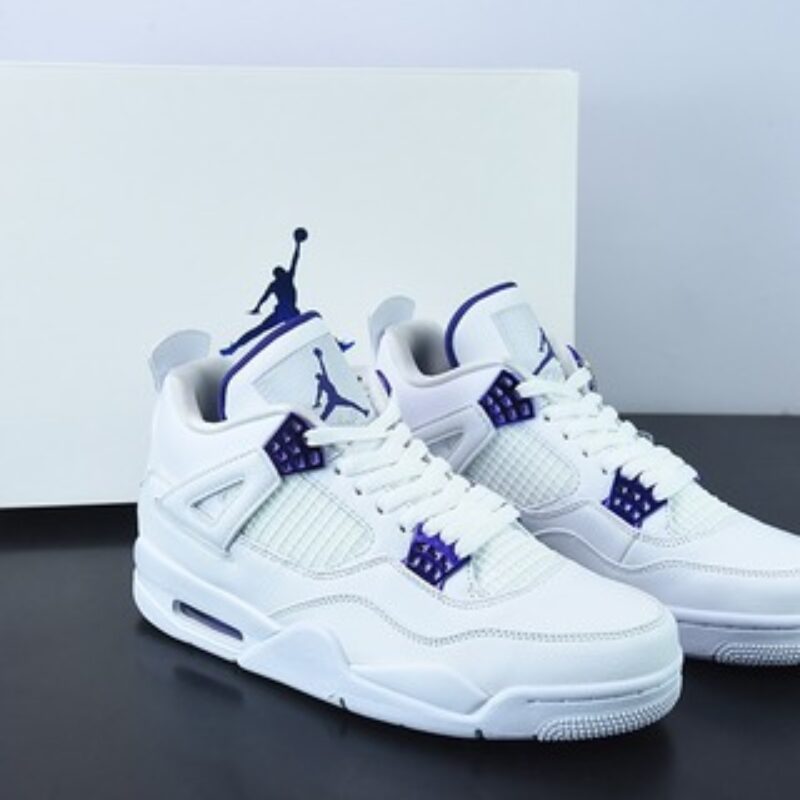 Air Jordan 4 " Purple Metallic "  AJ4 白紫男士运动篮球鞋 货号：CT8527-115