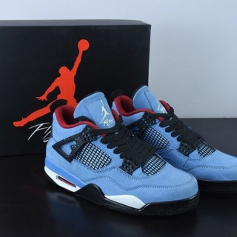 Travis Scott x Air Jordan AJ4 TS联名冰蓝男士运动鞋 货号308497-406