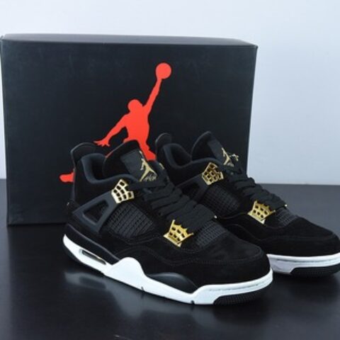 D0F1S5纯原  Air Jordan 4 Retro RoyaltyAJ4华贵 黑金男士运动鞋 货号：308497 032