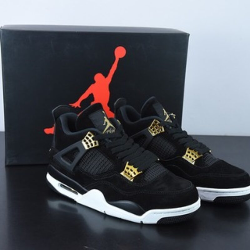 D0F1S5纯原  Air Jordan 4 Retro RoyaltyAJ4华贵 黑金男士运动鞋 货号：308497 032