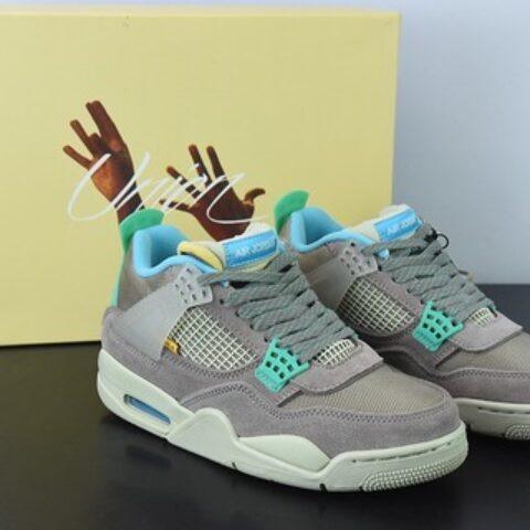 D0F1S5 纯原Union x Air Jordan 4“Guava Ice”南海岸 粉蓝 AJ4乔丹4代UN联名运动鞋 货号：DC9533-800