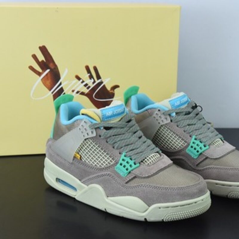 D0F1S5 纯原Union x Air Jordan 4“Guava Ice”南海岸 粉蓝 AJ4乔丹4代UN联名运动鞋 货号：DC9533-800