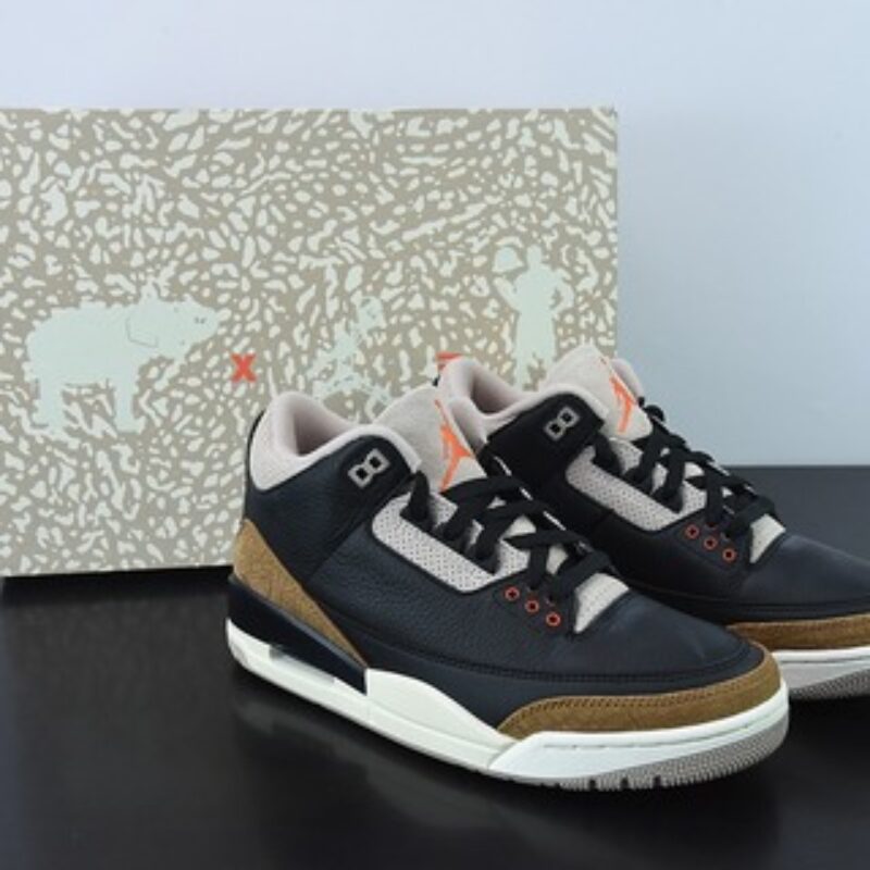 L00H6 纯原 Air Jordan 3 Retro aj3 黑棕 大象男士运动鞋CT8532-008