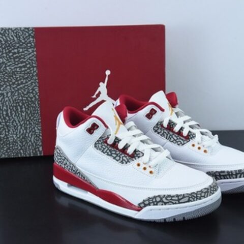 L00H6 纯原Air Jordan 3 Retro "Cardinal Red" 白酒红 红雀男士运动鞋 CT8532-126