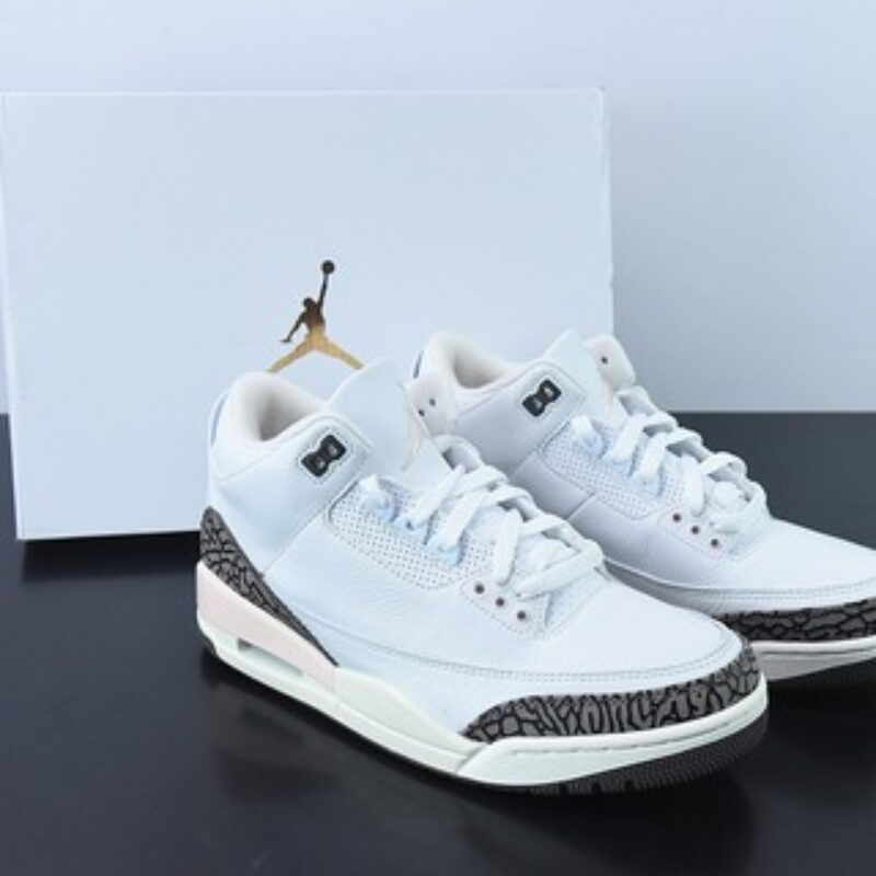L00H6 纯原 Air Jordan 3 Retro aj3  白棕粉 樱花男女同款运动鞋CK9246-102