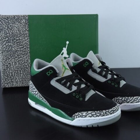 L00H6 纯原  Air Jordan 3 Retro  "Pine Green" AJ3黑绿男士运动鞋CT8532-012
