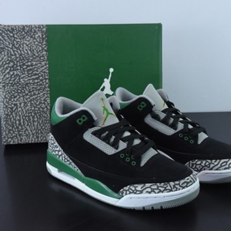 L00H6 纯原  Air Jordan 3 Retro  "Pine Green" AJ3黑绿男士运动鞋CT8532-012